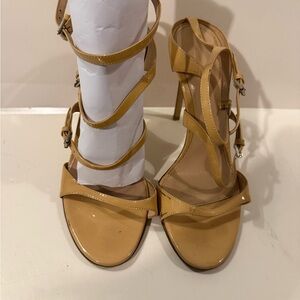 Gianvito Rossi Tan Strappy Heels